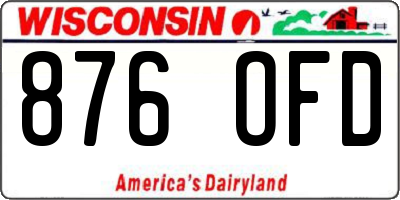WI license plate 876OFD