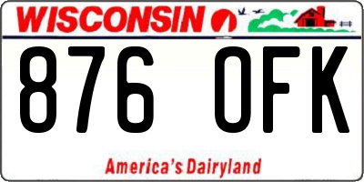 WI license plate 876OFK