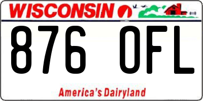 WI license plate 876OFL