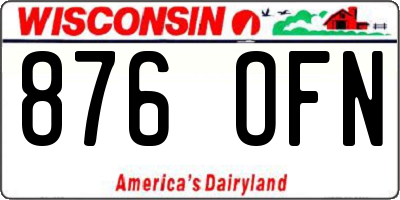 WI license plate 876OFN
