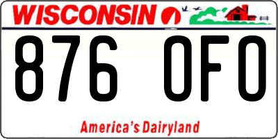 WI license plate 876OFO