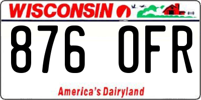 WI license plate 876OFR