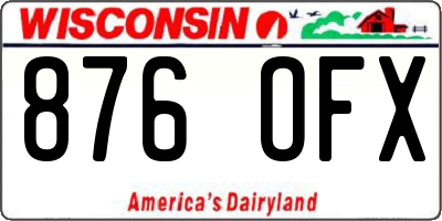 WI license plate 876OFX