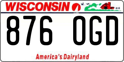 WI license plate 876OGD