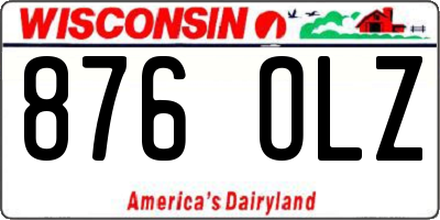 WI license plate 876OLZ