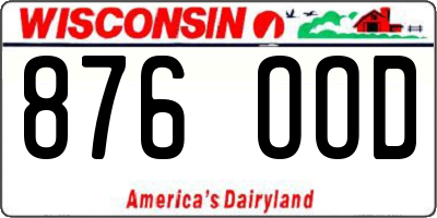 WI license plate 876OOD