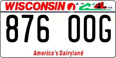 WI license plate 876OOG