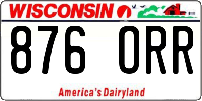 WI license plate 876ORR