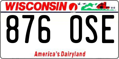 WI license plate 876OSE