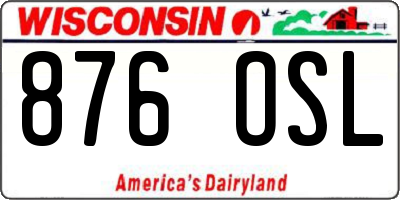 WI license plate 876OSL