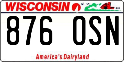 WI license plate 876OSN