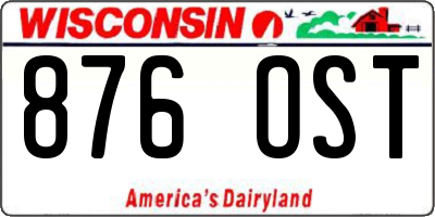 WI license plate 876OST
