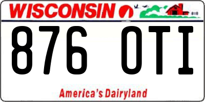 WI license plate 876OTI