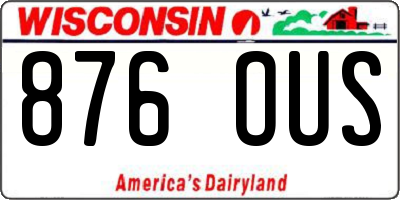 WI license plate 876OUS