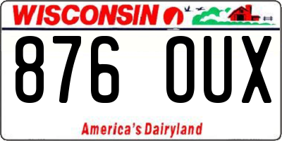 WI license plate 876OUX
