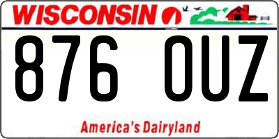 WI license plate 876OUZ