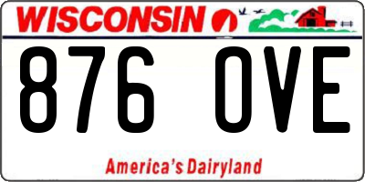 WI license plate 876OVE