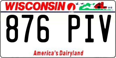 WI license plate 876PIV