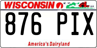 WI license plate 876PIX