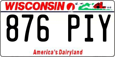 WI license plate 876PIY