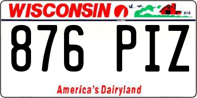 WI license plate 876PIZ