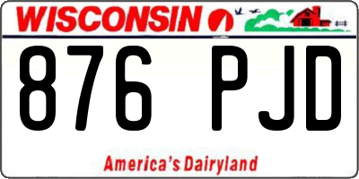 WI license plate 876PJD