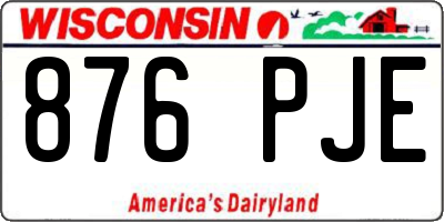 WI license plate 876PJE