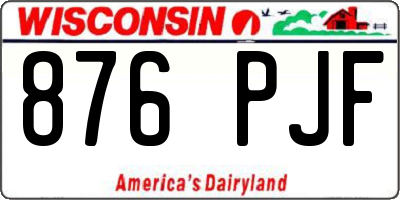 WI license plate 876PJF