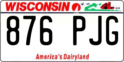 WI license plate 876PJG