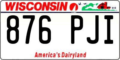 WI license plate 876PJI