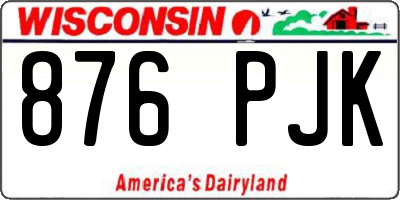 WI license plate 876PJK