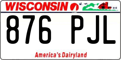 WI license plate 876PJL