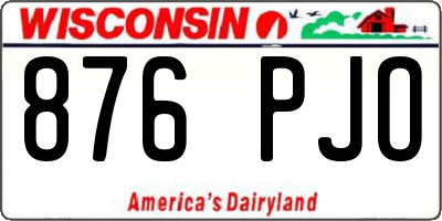 WI license plate 876PJO