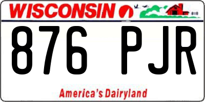 WI license plate 876PJR