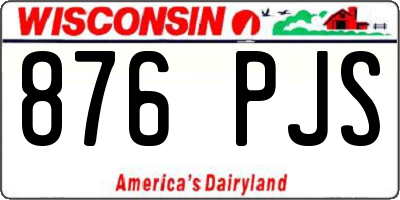 WI license plate 876PJS
