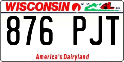 WI license plate 876PJT