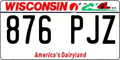 WI license plate 876PJZ