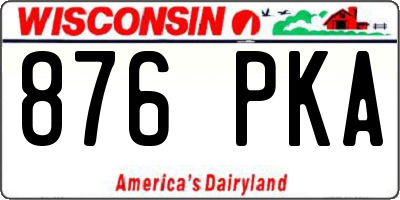 WI license plate 876PKA