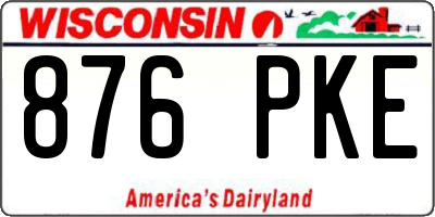 WI license plate 876PKE