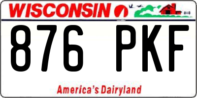 WI license plate 876PKF