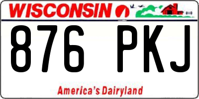WI license plate 876PKJ