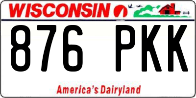 WI license plate 876PKK