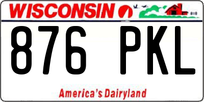 WI license plate 876PKL