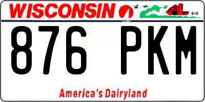 WI license plate 876PKM
