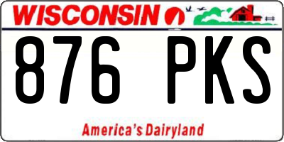 WI license plate 876PKS
