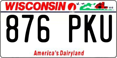 WI license plate 876PKU