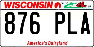 WI license plate 876PLA