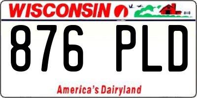 WI license plate 876PLD