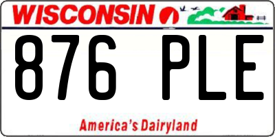 WI license plate 876PLE