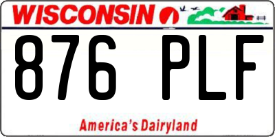 WI license plate 876PLF